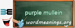 WordMeaning blackboard for purple mullein